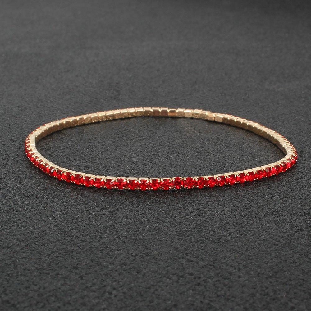 Row Stretch Thin Claw Chain Rhinestone Crystal Bracelets