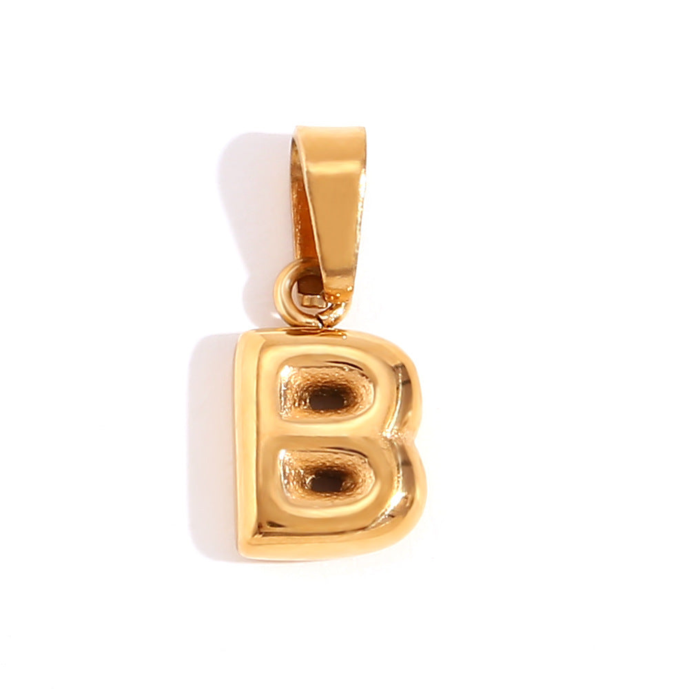 Bubble English Stainless Steel Gold Plated Pendant