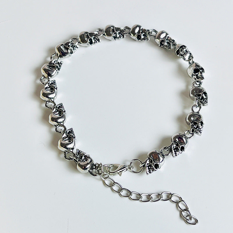 Men's Fashion Punk Vintage Creative Personality Skull Metal Bracelet