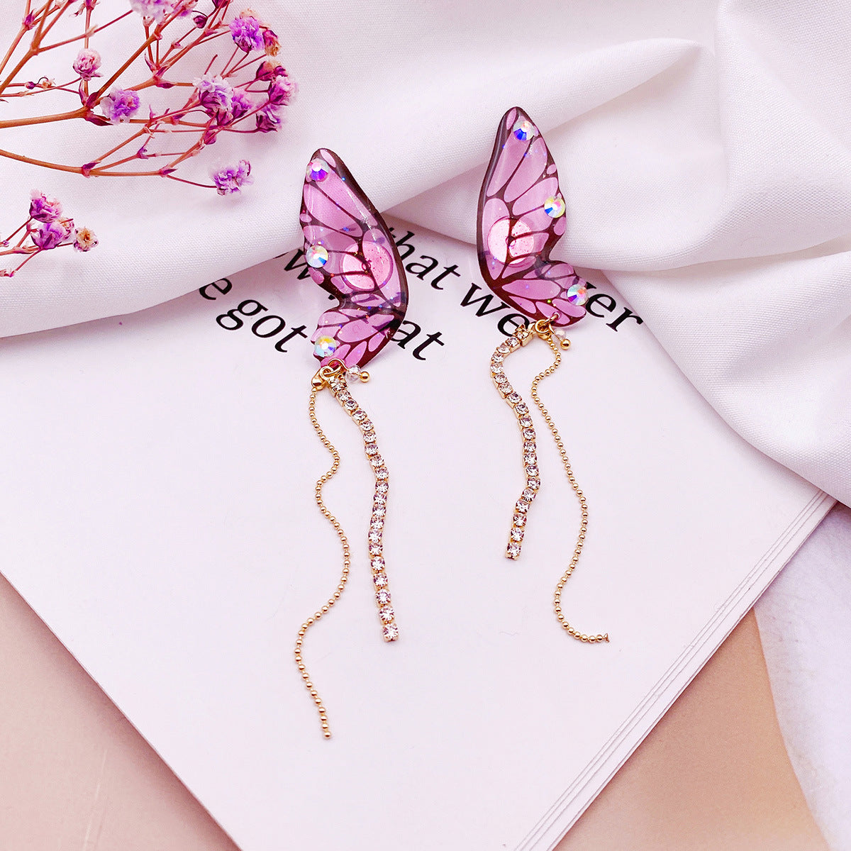 Women's Fashion Three-dimensional Butterfly Personalized Simple Long Rings