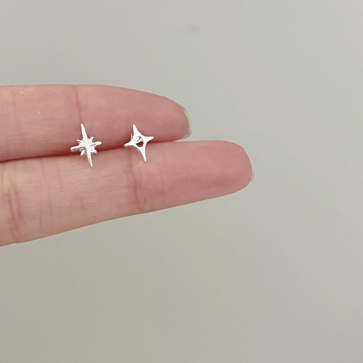 High-grade Bow Small Sier-plated Geometric Korean Earrings