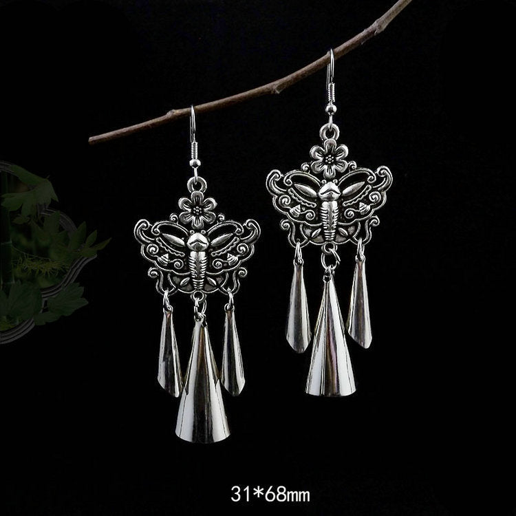 Women's Tibetan Sier Miao Eardrops Classical Ethnic Style Earrings