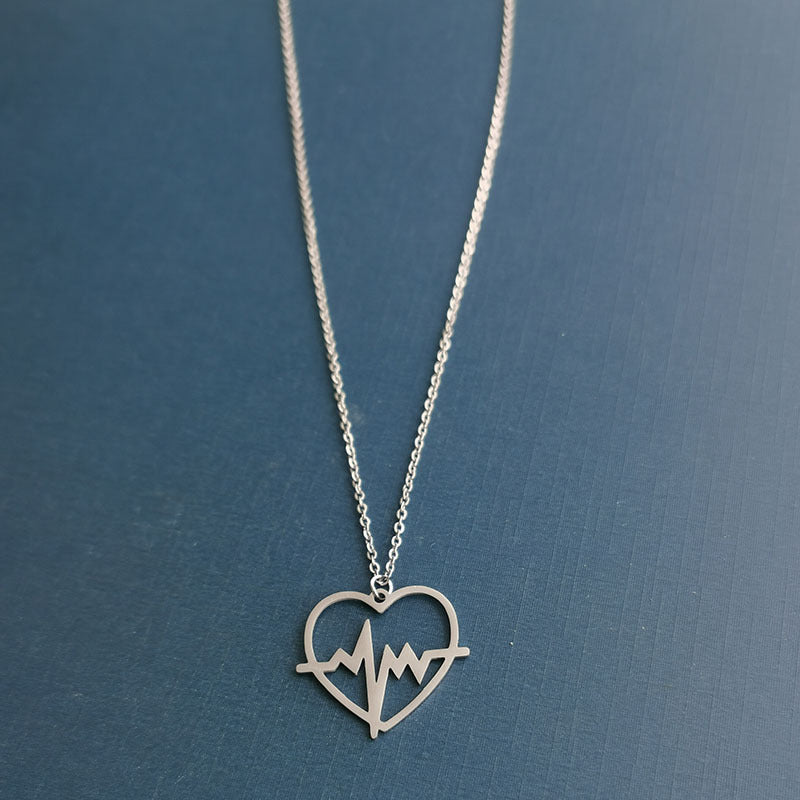 Women's Heart-shaped Ecg Clavicle Chain Korean Fashion Pendant