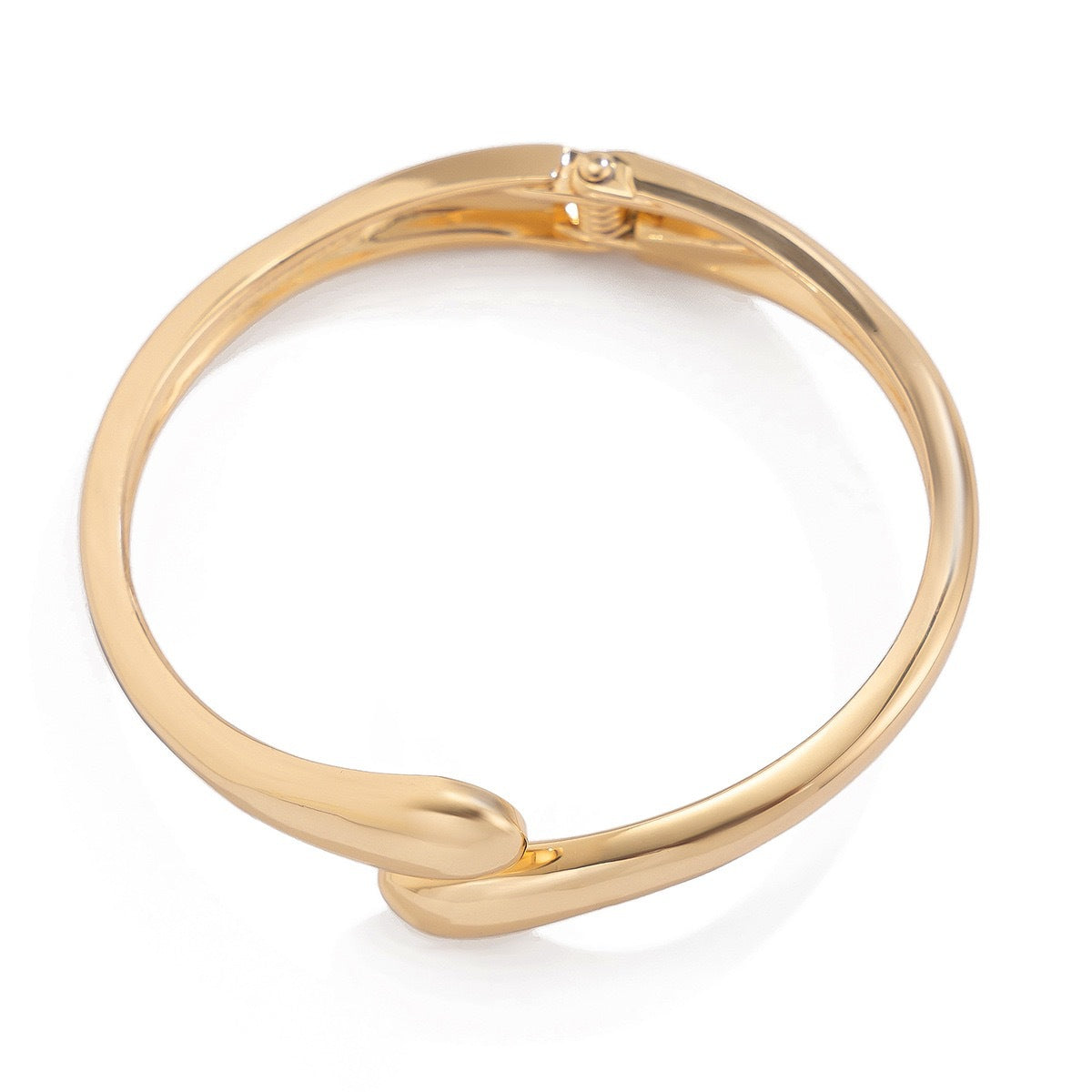 Women's Sense Fashion Trend Metal Glossy Surface Water Drop Hug Spring Bracelet