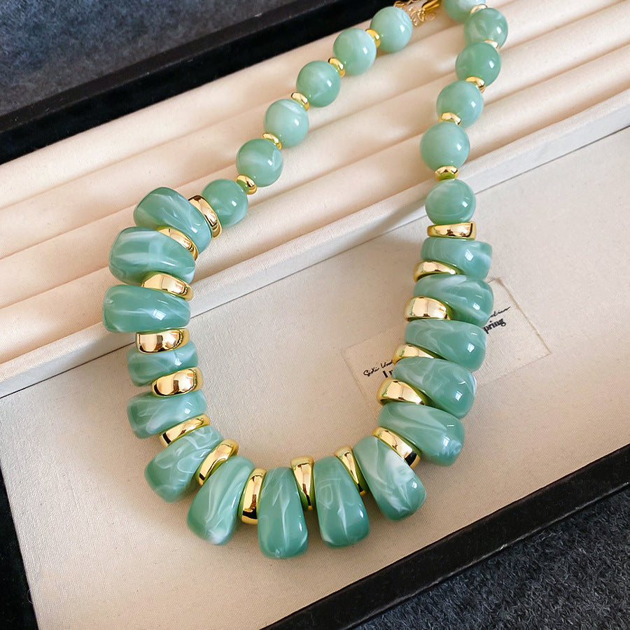 Acrylic Beaded Love Fashion Trend Clavicle Chain Vacation Jewelry Set