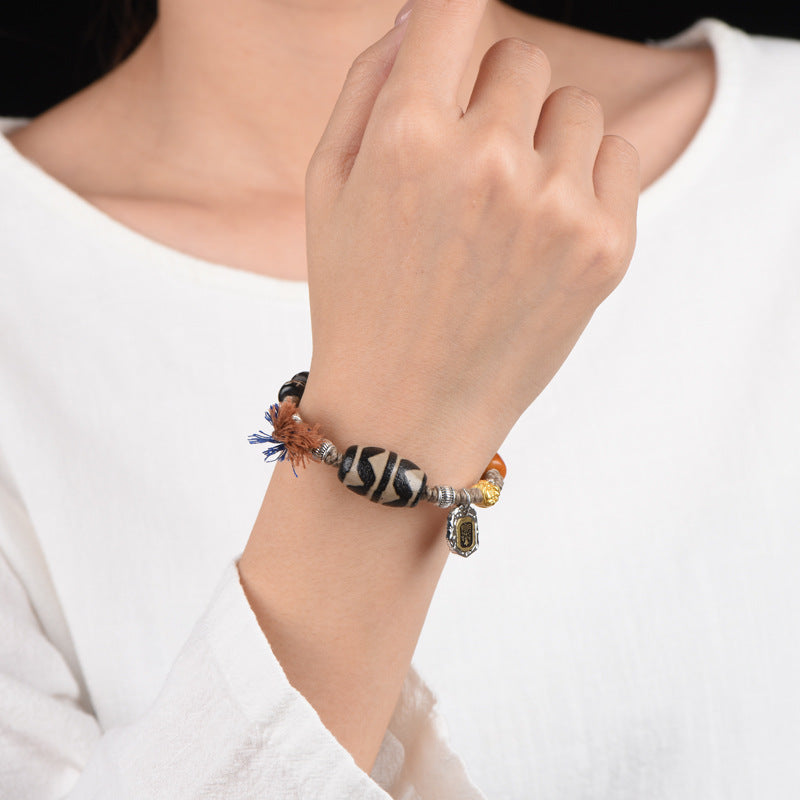 Women's Weaving Tibetan Ethnic Style Tiger Tooth Wrapping Pulp Bracelets