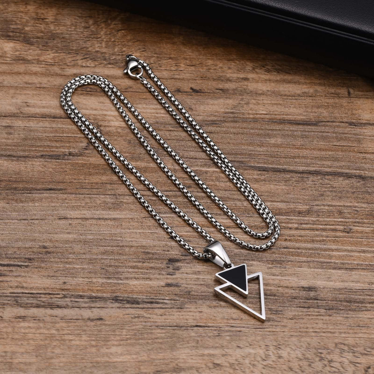 Men's Triangle Hip Hop Titanium Trendy Geometric Pendant