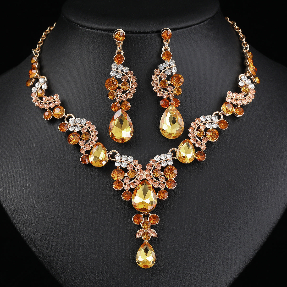 Suite High-grade Three-piece Bridal Wedding Dress Earrings