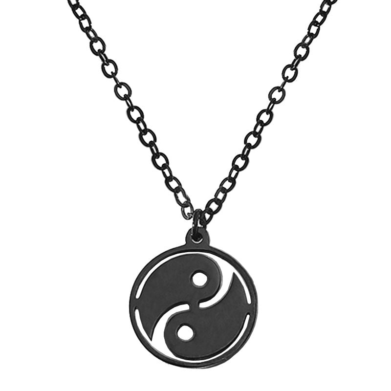 Men's Compass Feather Strip Appetizer Titanium Steel Pendant