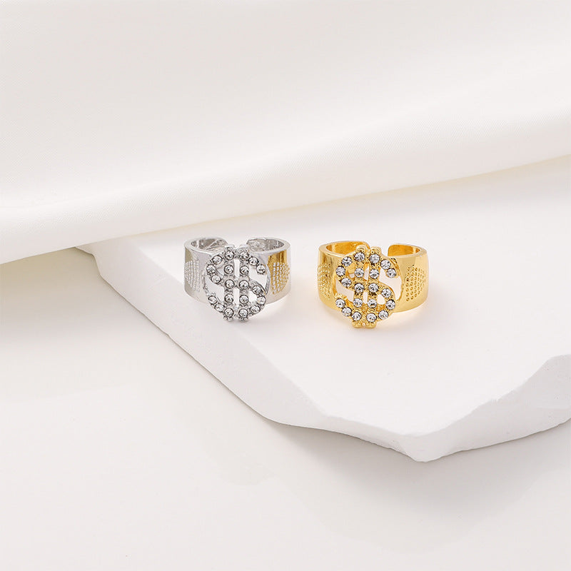 Simulation American Dollar Character Diamond Light Luxury Necklaces