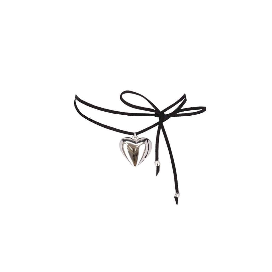 Women's American Fashion Pull Adjustable Heart-shaped Simple Personality Big Love Necklace
