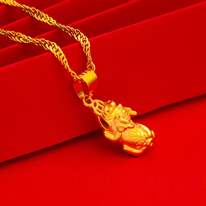 Women's Style Gold Shop Alluvial Love Abacus Lucky Bag Necklaces