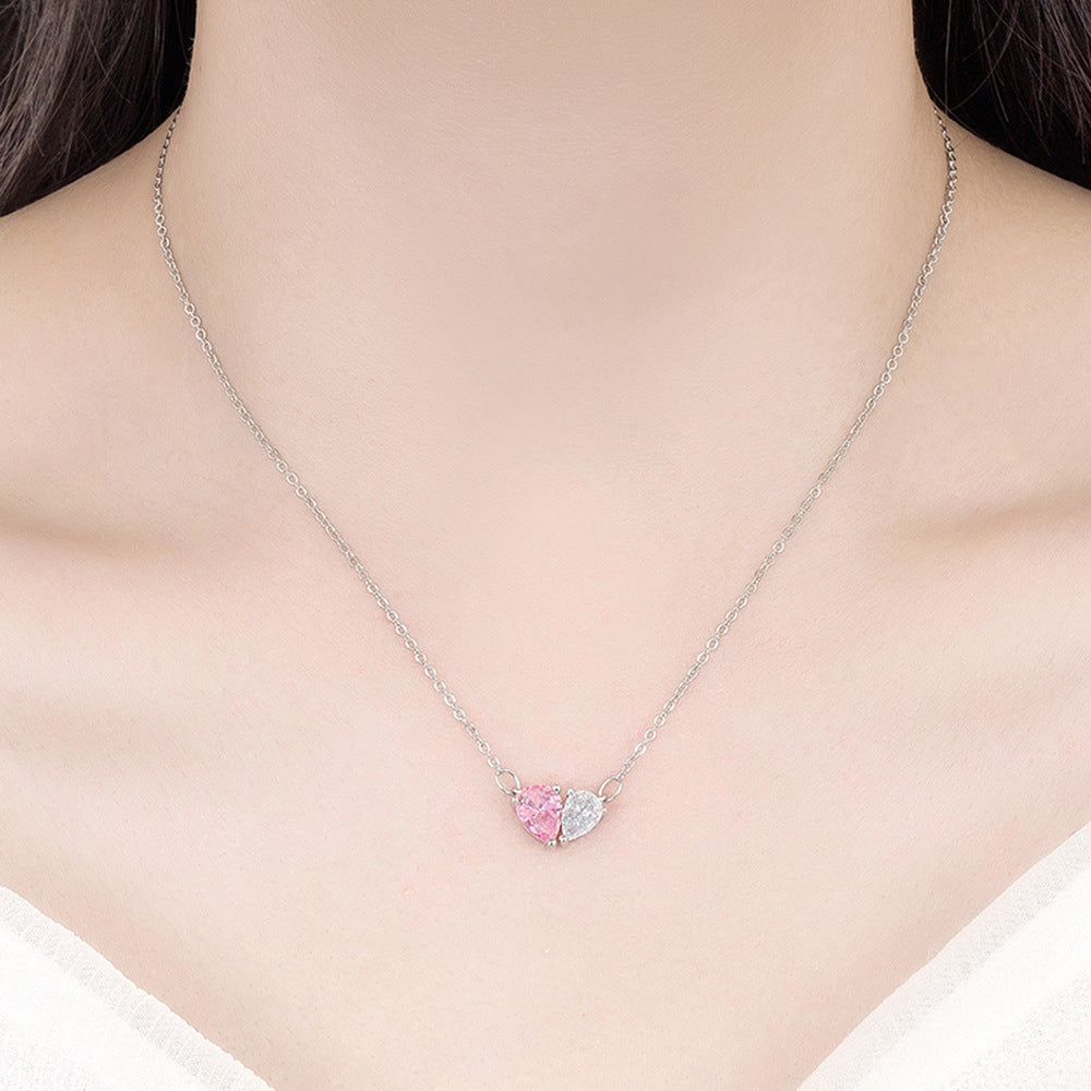 Women's Suit Zircon Heart-shaped Ear Design High-grade Jewelry Set