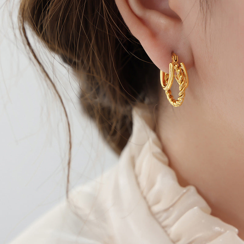 Women's Flowers Chain Shaped Gold-plated Titanium Steel No Rings