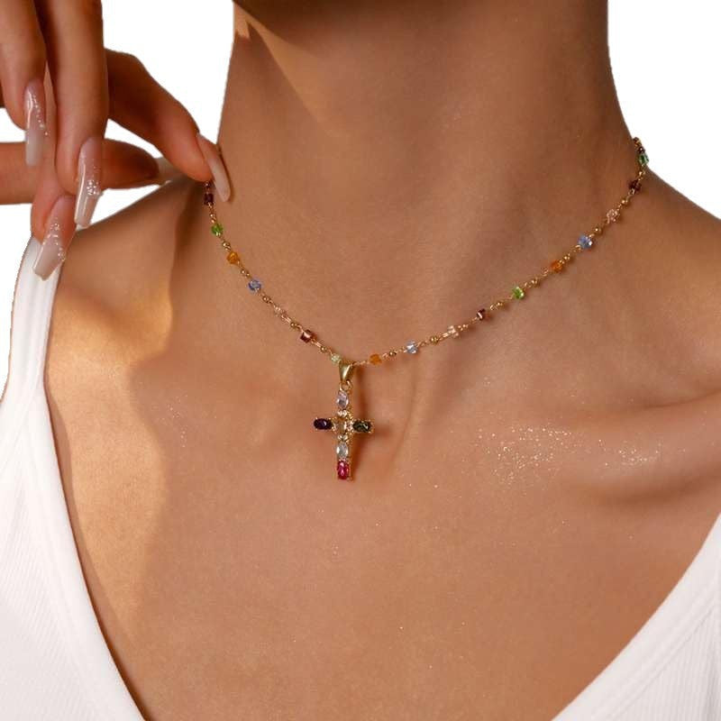Cross Retro Sweet Cool Style Niche Personality Design Necklaces