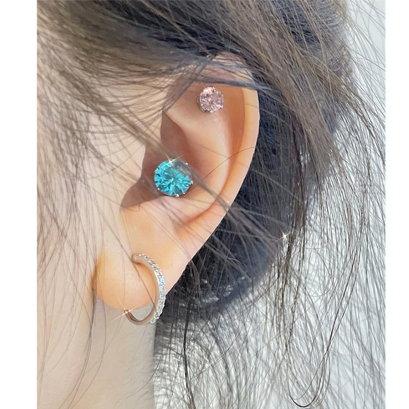Women's Sweet Cool Style Super Flash Design Exquisite Colorful Zircon Ear Clip