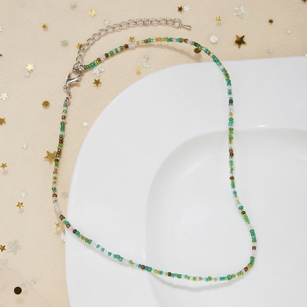 Women's Small Beads Beaded Girly Style Rainbow Necklaces
