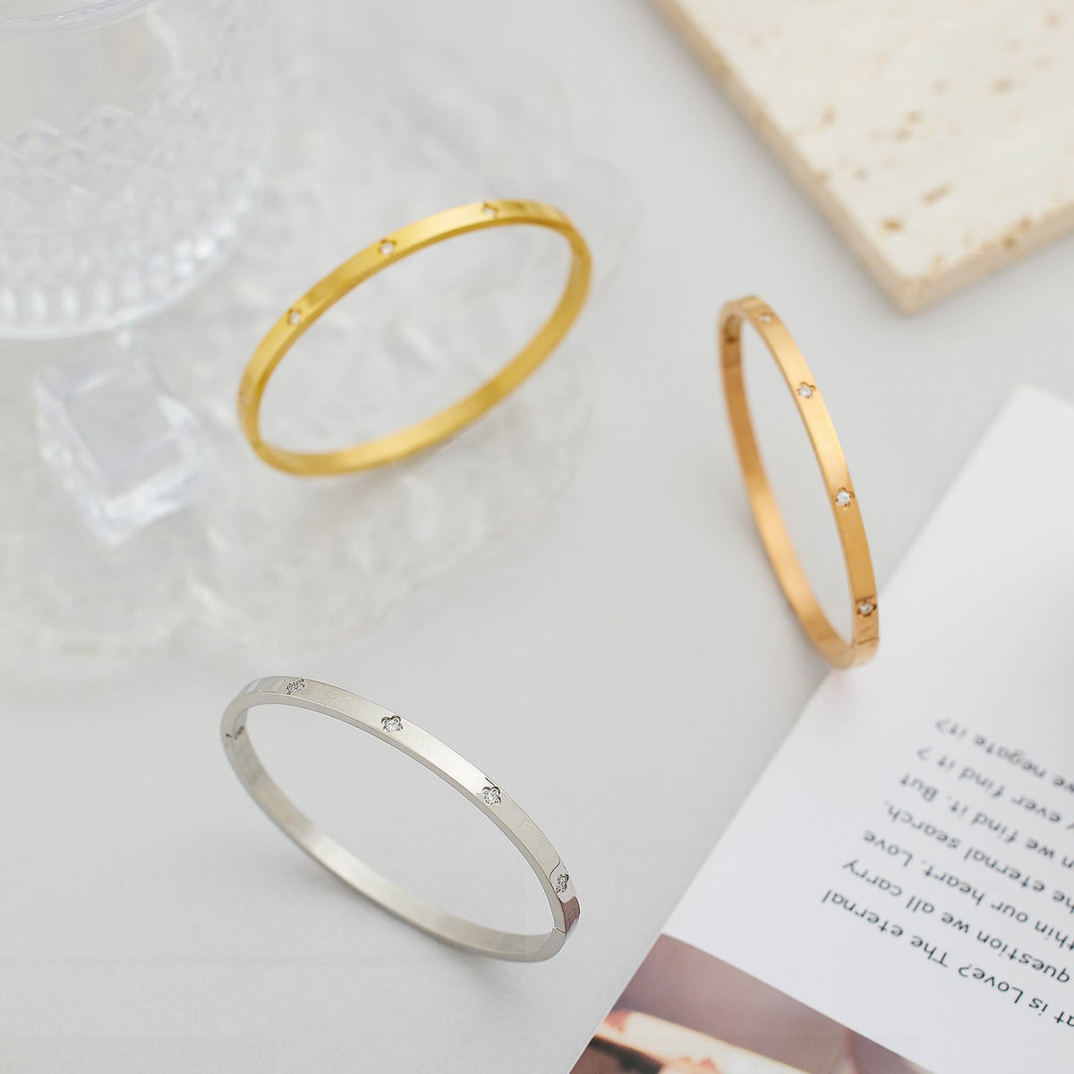 Matching Personalized Zircon Titanium Steel Korean Bracelet