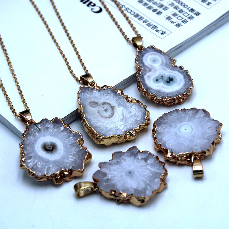 Original Crystal Sunflower Natural Stone Agate Pendants