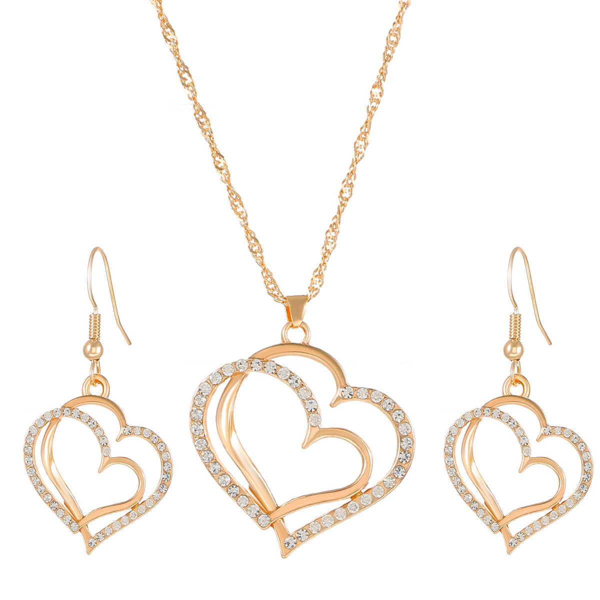 Women's Fashion Personalized Alloy Diamond Studded Hollow Jewelry Set
