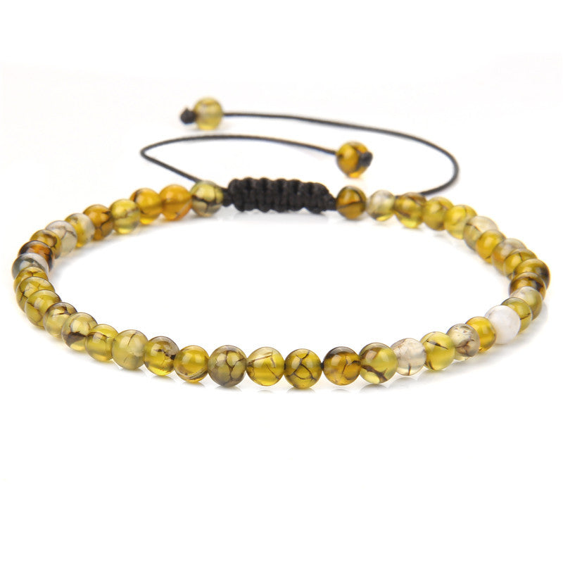 Natural Agate Stone Woven Female Beads Mini Energy Bracelets