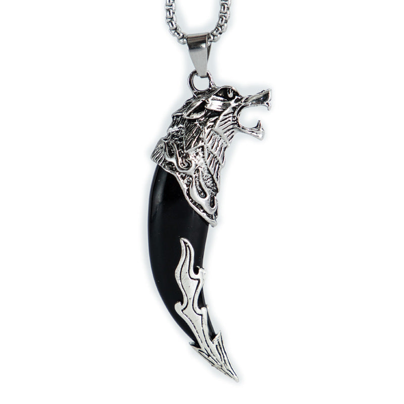 Men's Domineering Wolf Tooth Personality Dog Teeth Stainless Pendant