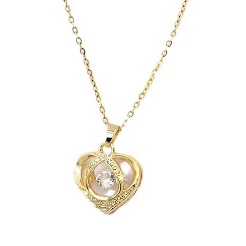 Heart-shaped For Light Luxury Fashion Trendy Titanium Steel No Fading Necklace