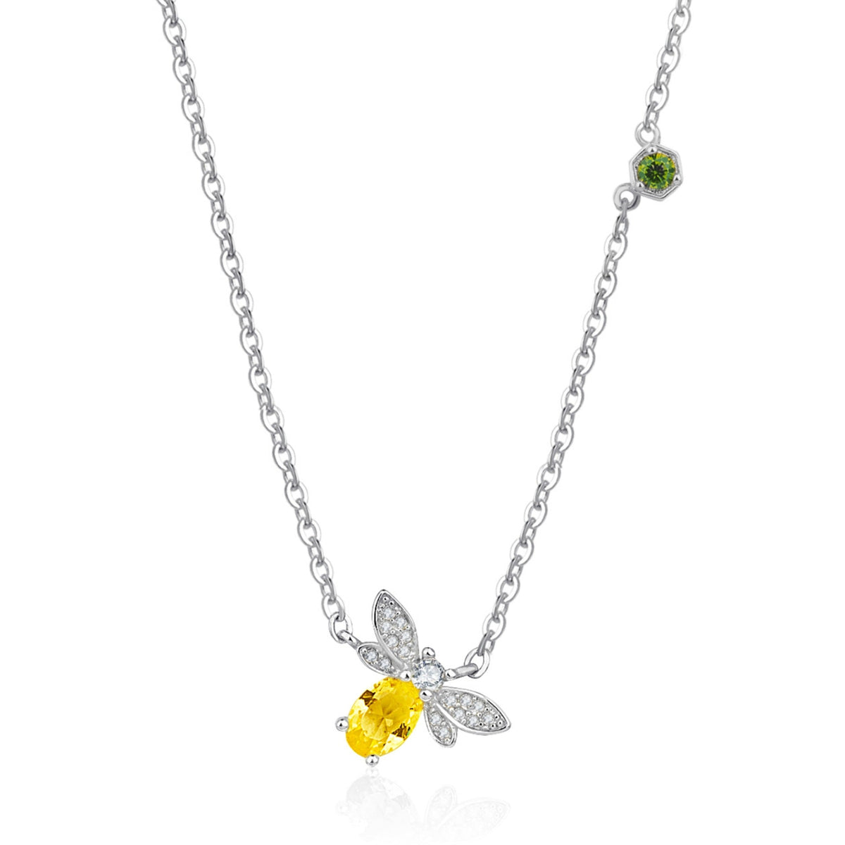 Sier Colored Gems Bee Creative Citrine Pendant