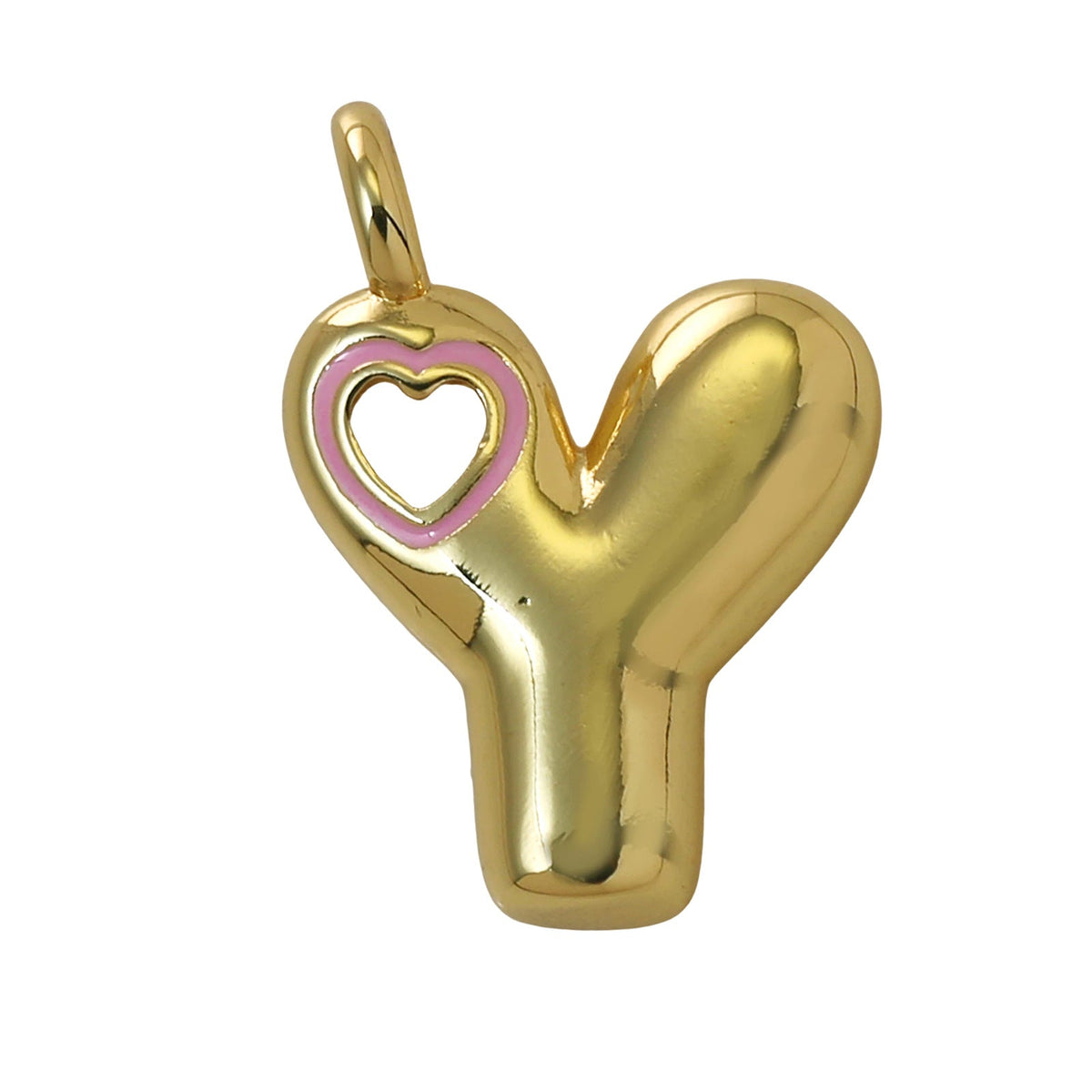 Xi English Letter Gold Simple Heart-shaped Pendant