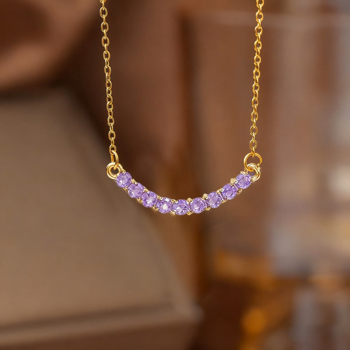 Steel Female Micro Inlaid Pink Diamond Necklace