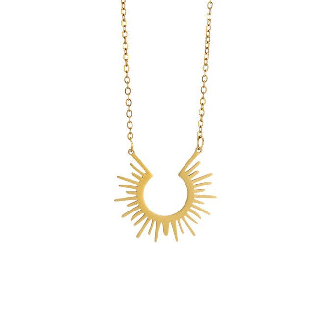 Women's U-shaped Sunflower Stainless Steel Light Luxury Fashion Personality Daily Wear Necklaces