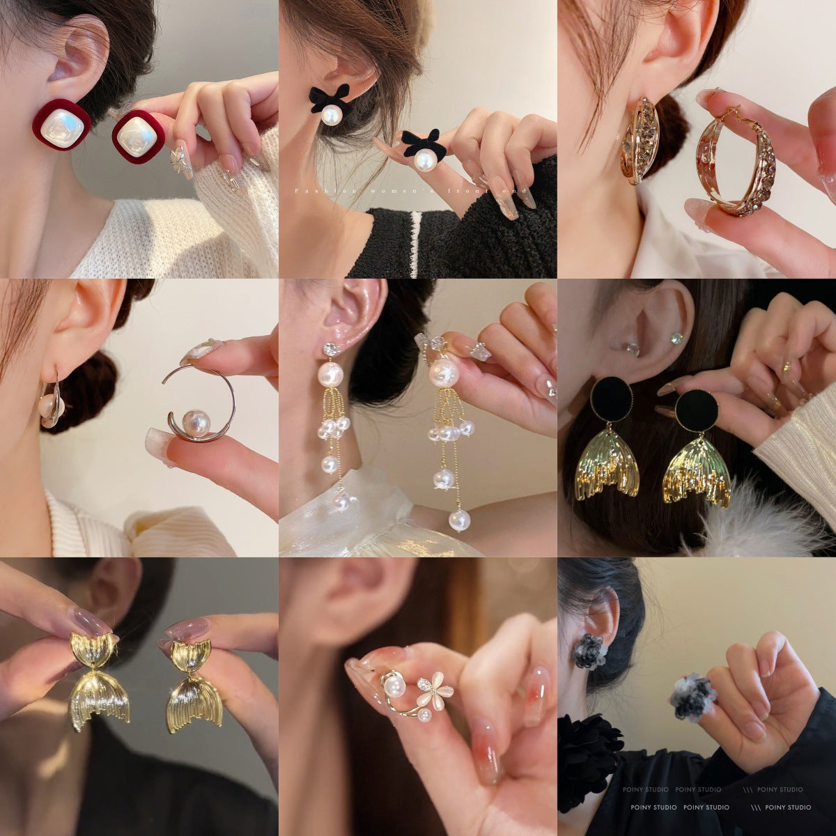 Tie Pearl Tassel Super White Flowers Ear Light Luxury Classic Earrings
