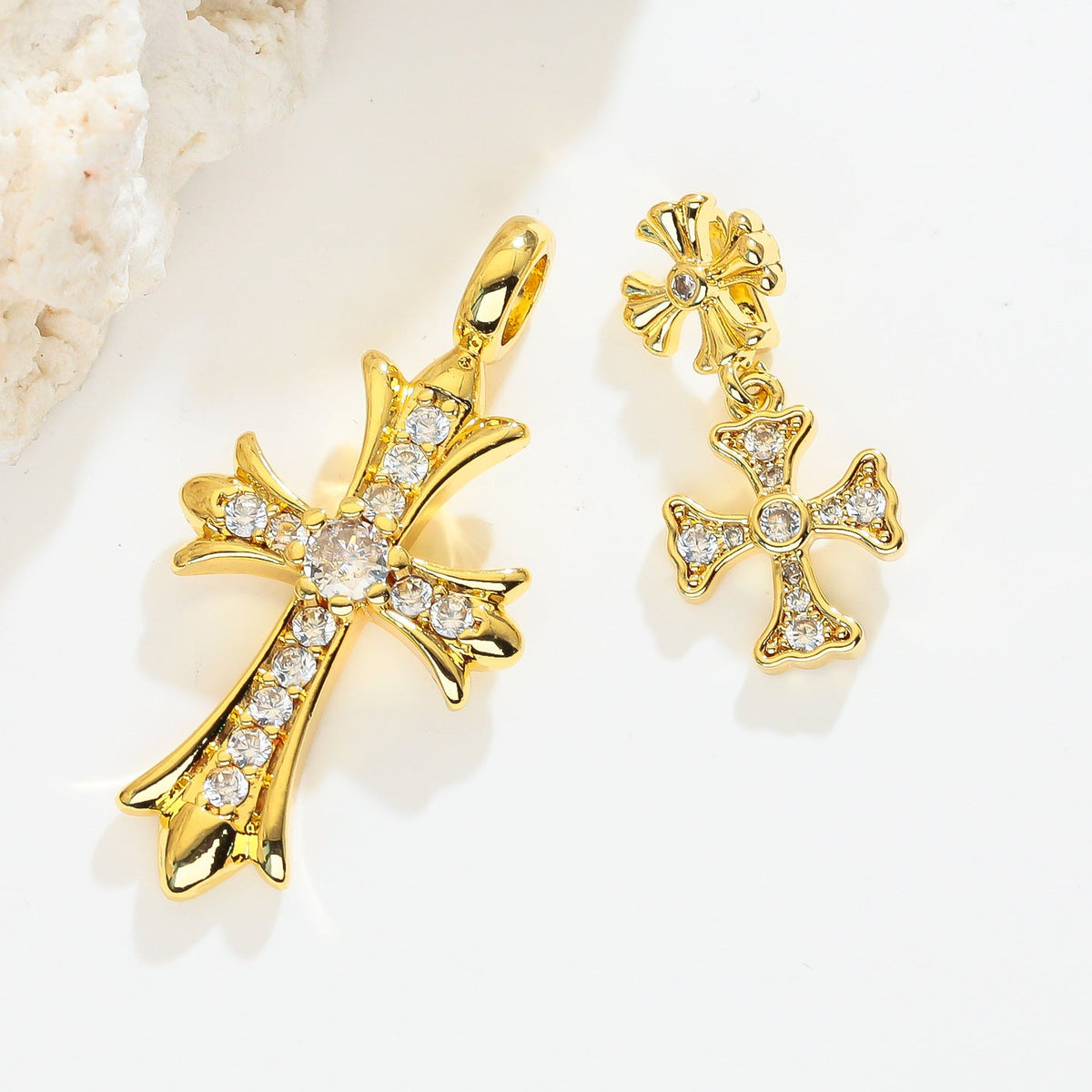 Unique Innovative Cross Heart Couple Single Pendant
