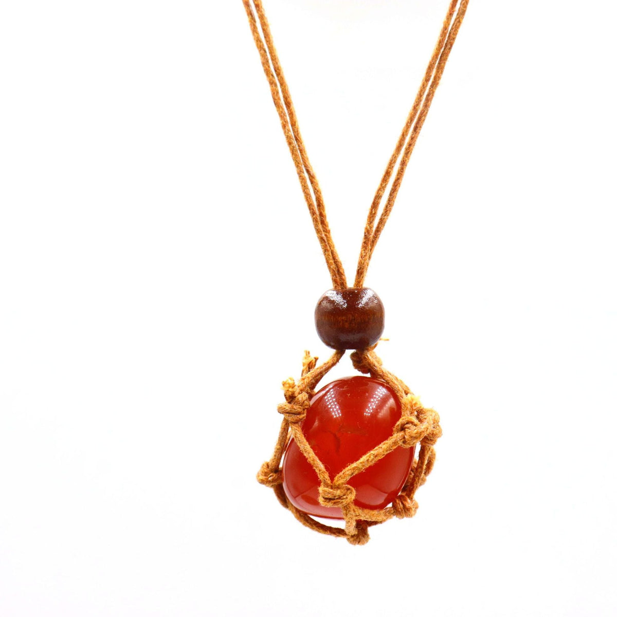 Hand-woven Niche Natural Stone Crystal Mesh Bag Pendants