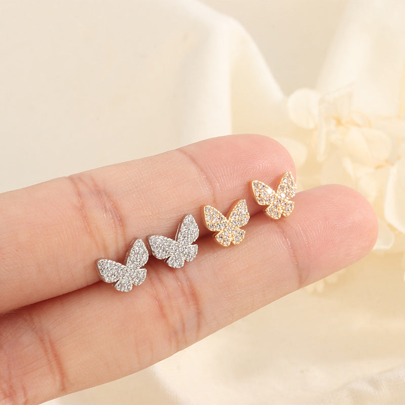 Women's Butterfly Design High-grade Light Luxury Delicate Stud Earrings
