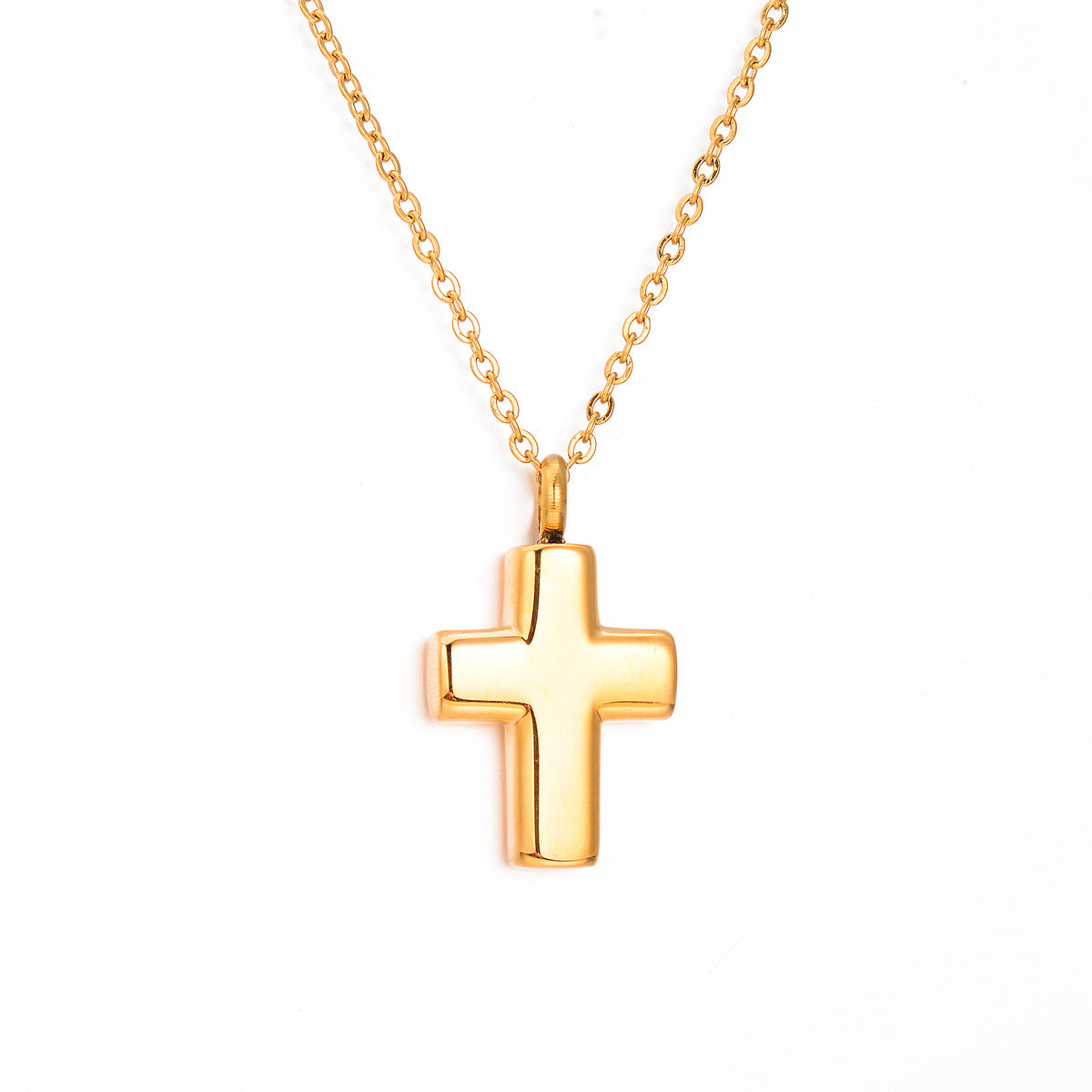Steel Cross Shelf Open Perfume Bottle Pendant
