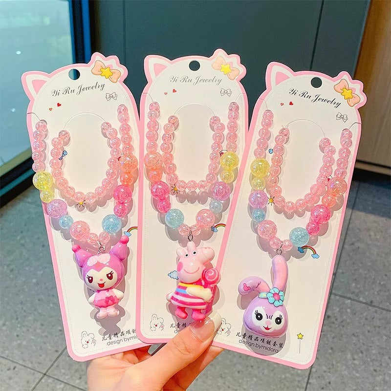 Women's & Children's Decorative Crystal Princess Set Of Ornaments Necklaces