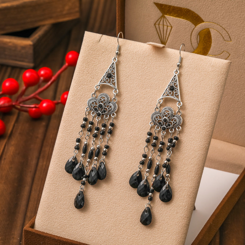 Long Female Daisy Pattern Water-drop Eardrops Earrings