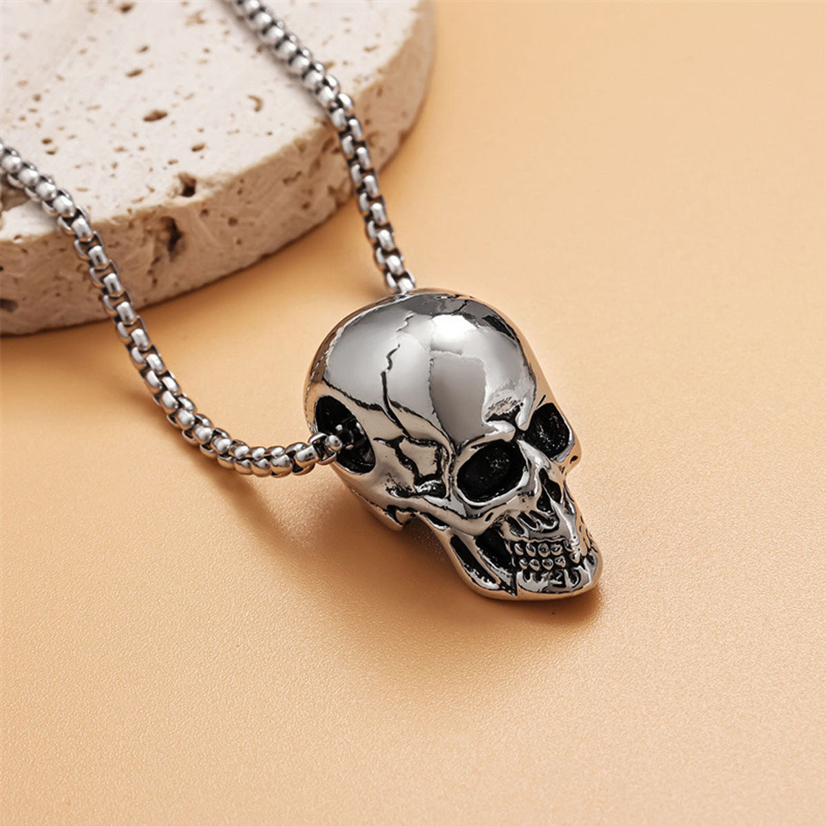 Men's Stainless Steel Skull Punk Simplicity Ornaments Necklaces