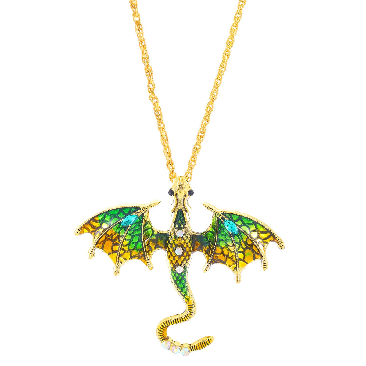 Cartoon Flying Dragon Female Niche Personality Enamel Color Diamond Inlaid Pendants