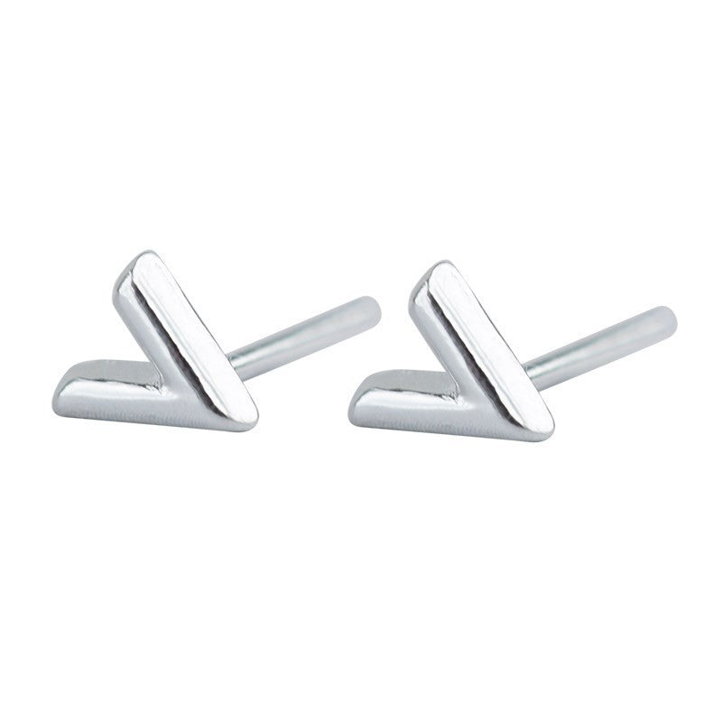 Yan Text Small V-shaped Female Minority Mini Alphabet Rings