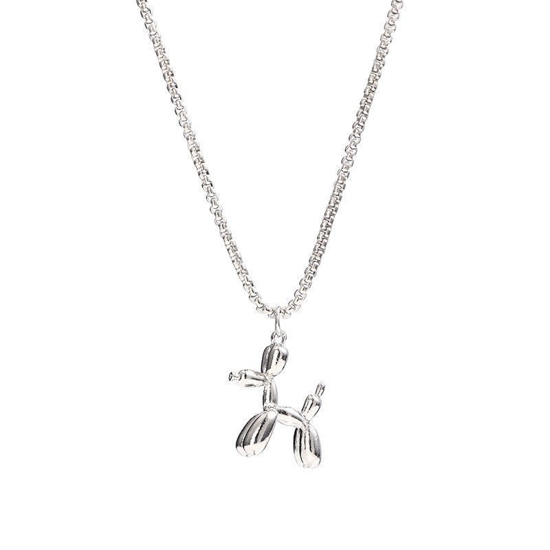 Women's & Men's Dog Titanium Steel Trendy Hip Hop Cool Simple Long Show Pendant