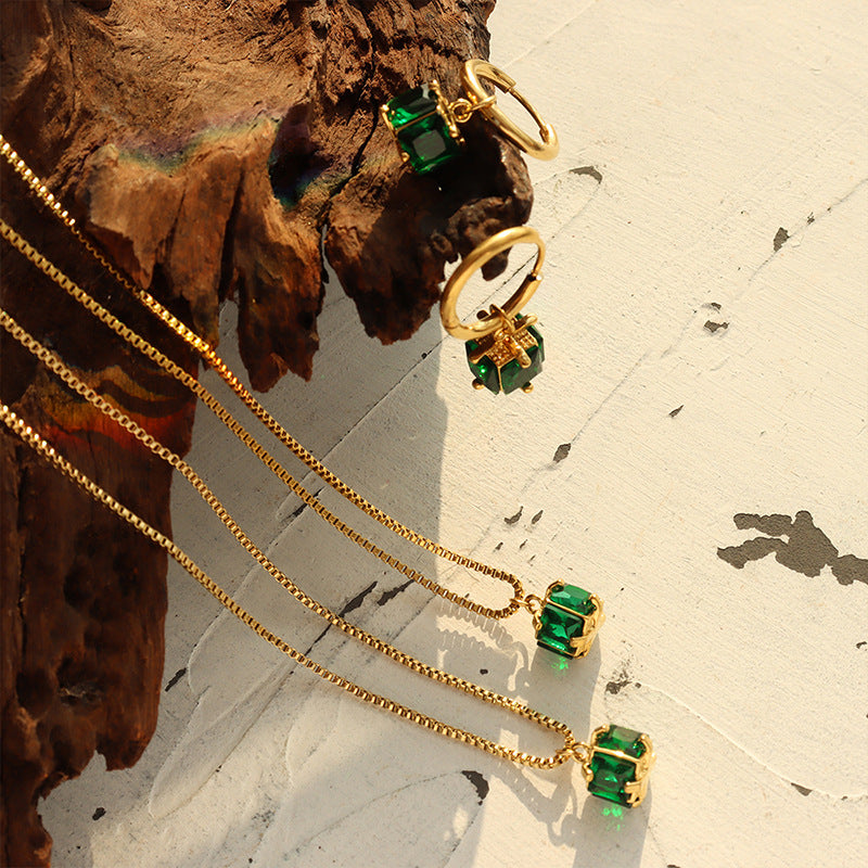 Design Titanium Steel Four Claw Buckle Jewelry Set