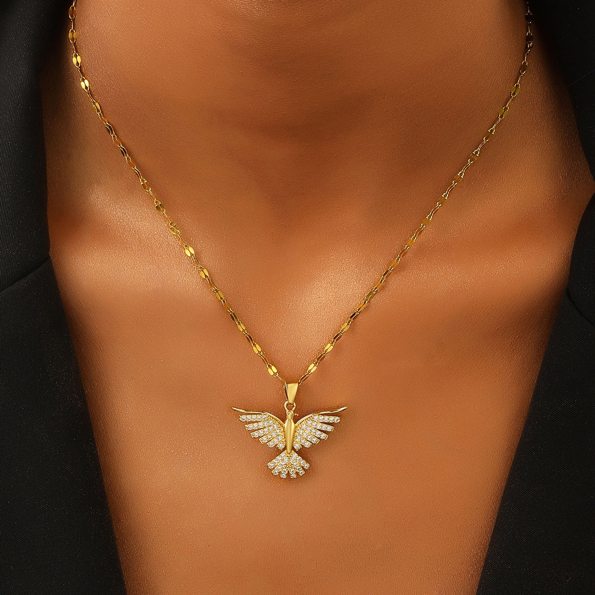 Women's Phoenix Wings Light Luxury High-grade Copper Inlaid Necklaces