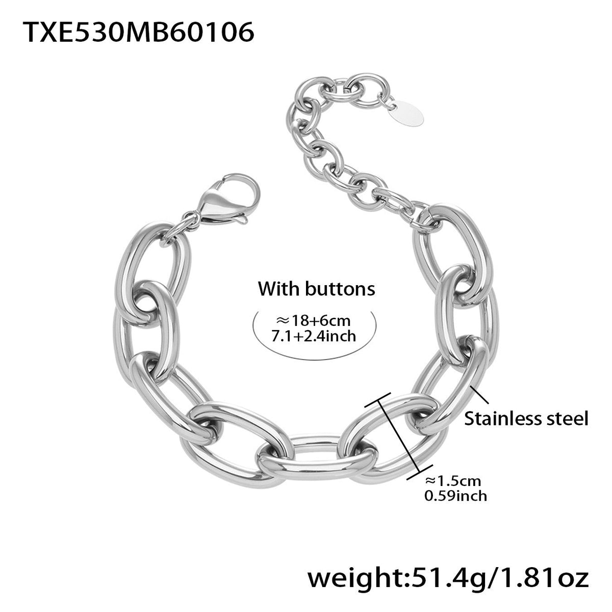Thick Chain Stainless Steel Gold Plated Jewelry Set