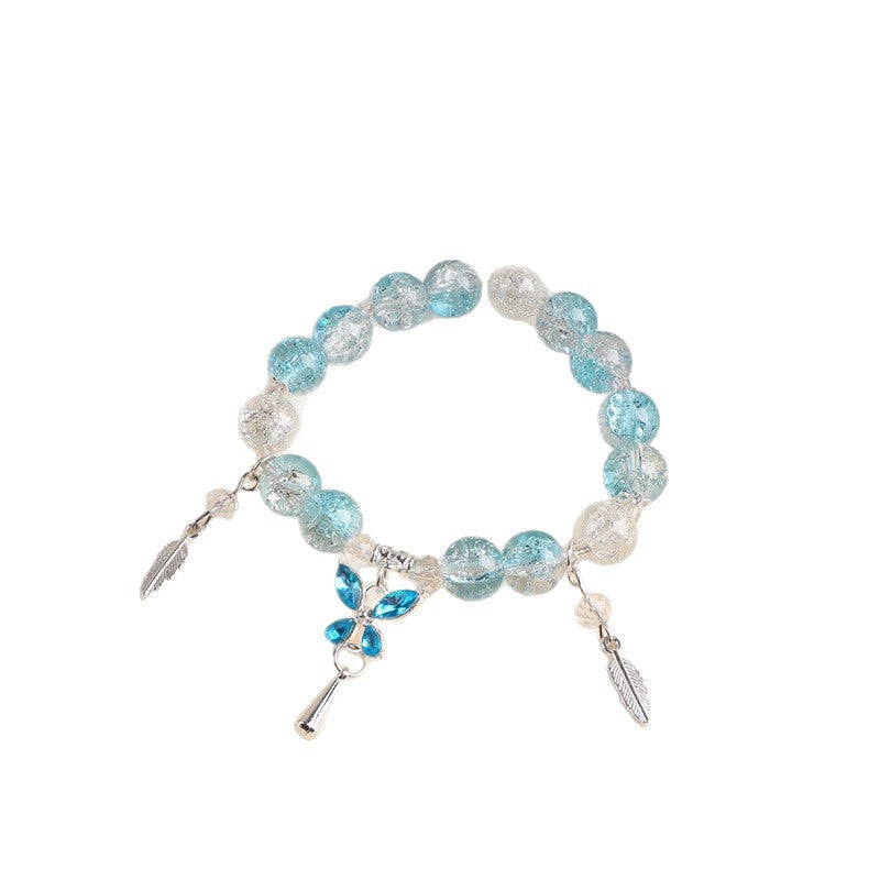 Women's Flower Diamond Butterfly Feather Niche High Sense Small Single Mixed Bracelet