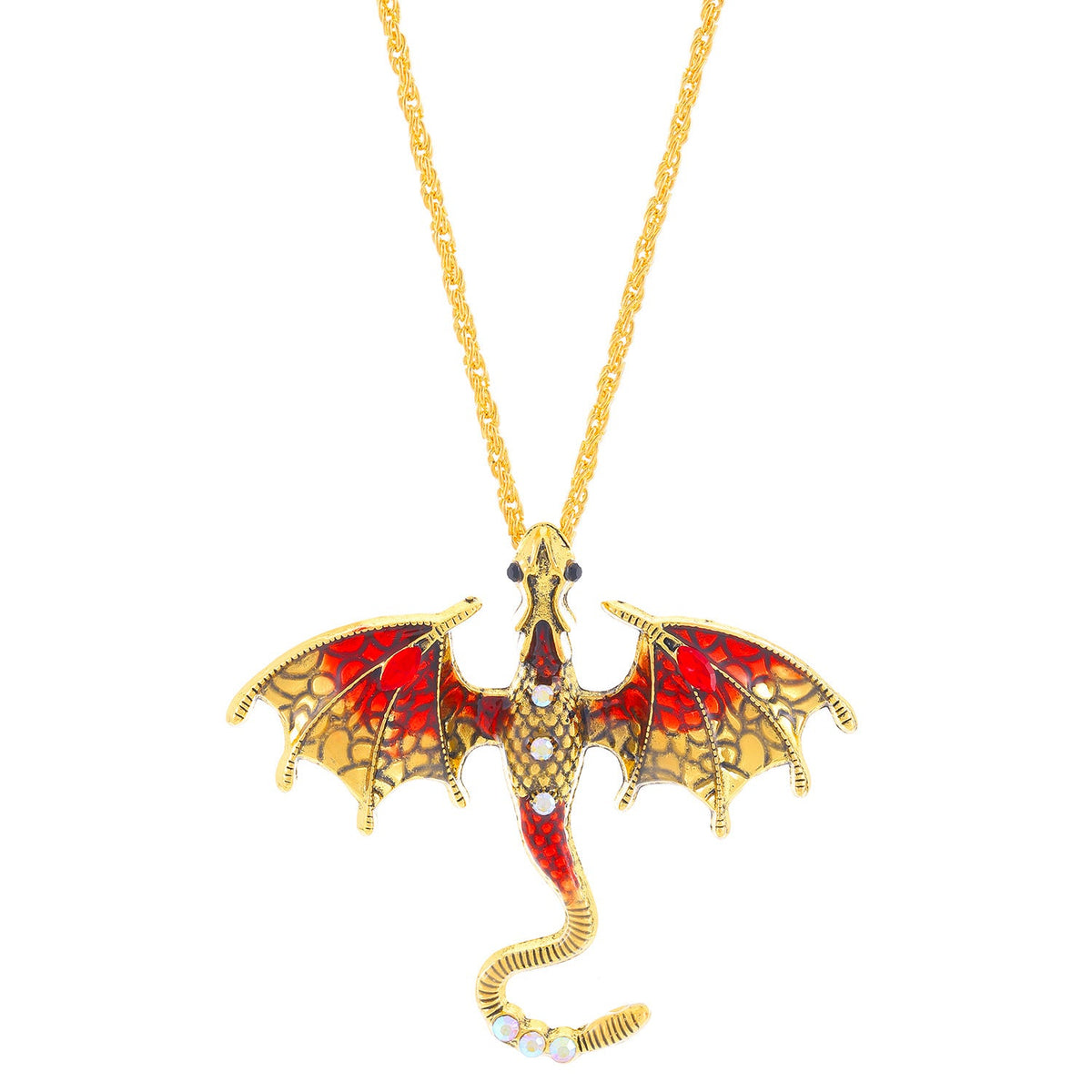 Cartoon Flying Dragon Female Niche Personality Enamel Color Diamond Inlaid Pendants