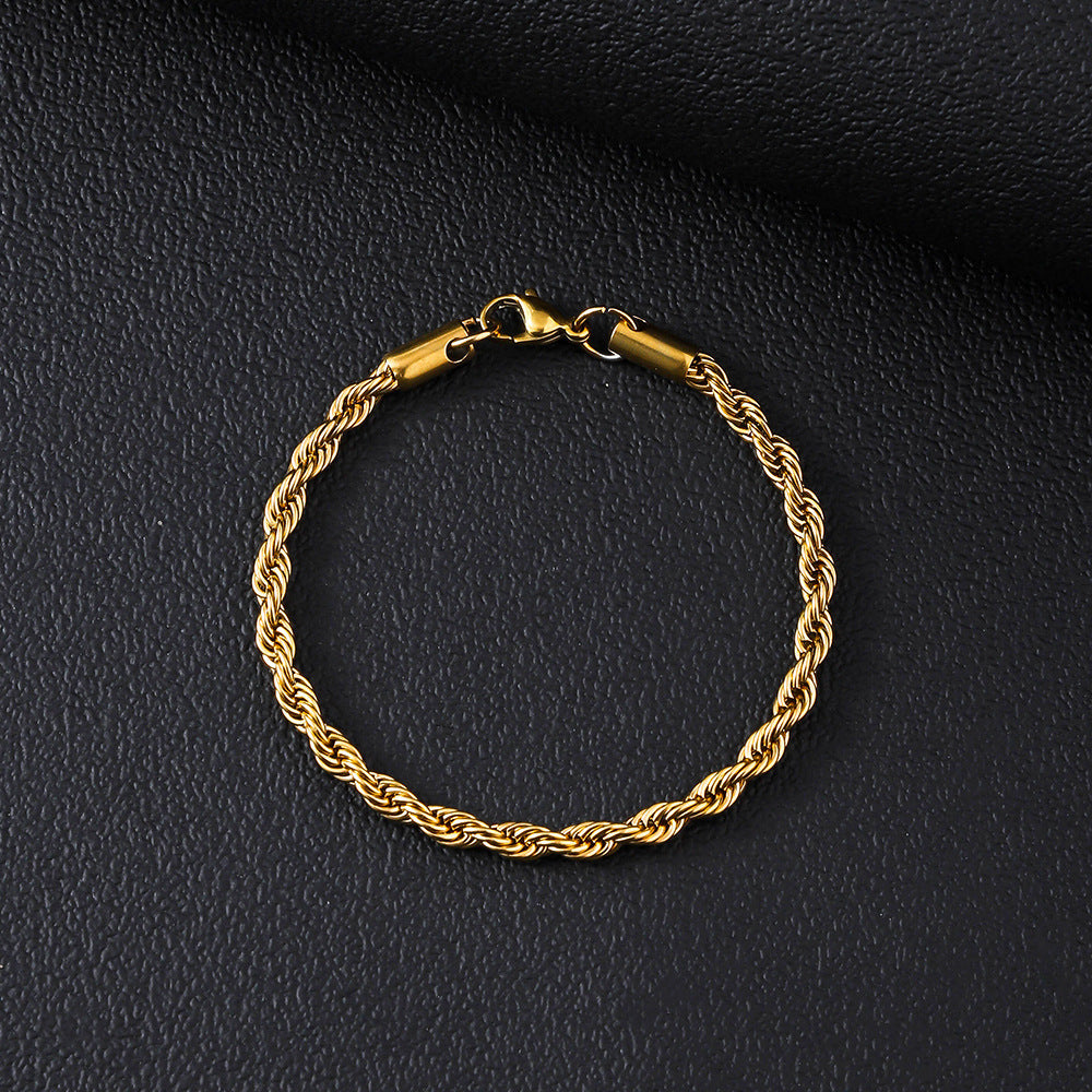 Stainless Steel Chain Cuban Fashion Trendy Cool Handsome Titanium Bracelet