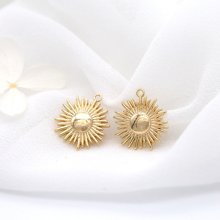 Pure Copper Gold-plated Round Tag Simple Pendant