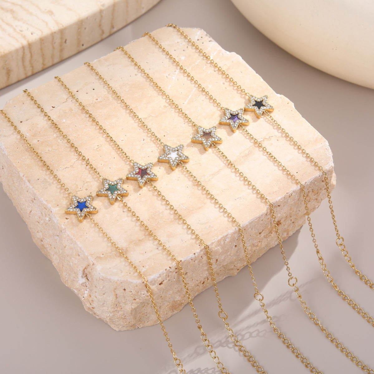 Women's Pentagram Zircon Design Simple Graceful Bracelets